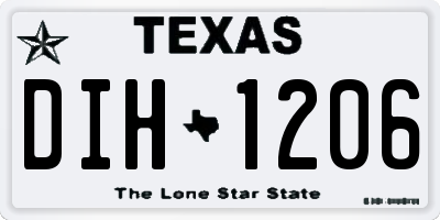 TX license plate DIH1206