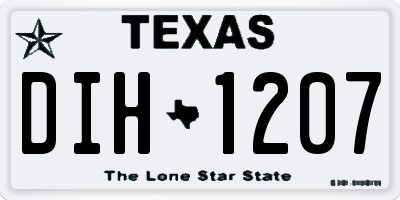 TX license plate DIH1207