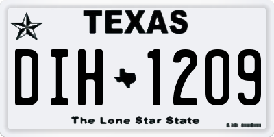 TX license plate DIH1209