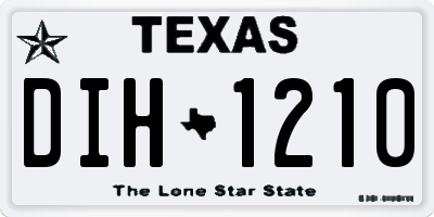 TX license plate DIH1210