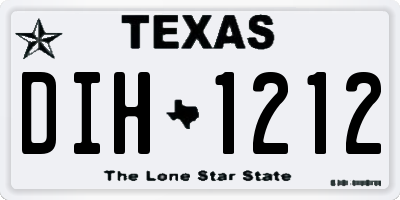 TX license plate DIH1212