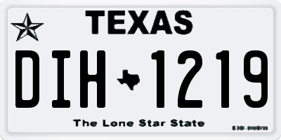 TX license plate DIH1219