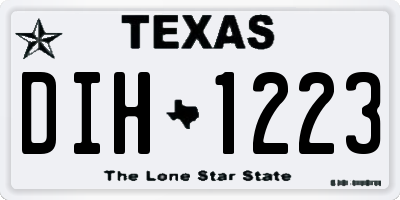TX license plate DIH1223