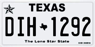 TX license plate DIH1292