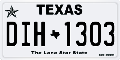 TX license plate DIH1303