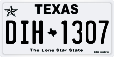 TX license plate DIH1307