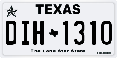 TX license plate DIH1310