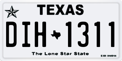 TX license plate DIH1311
