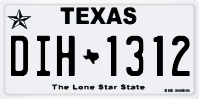 TX license plate DIH1312