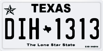 TX license plate DIH1313