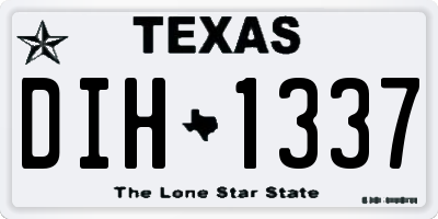 TX license plate DIH1337