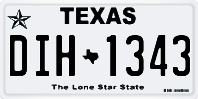 TX license plate DIH1343