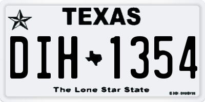TX license plate DIH1354