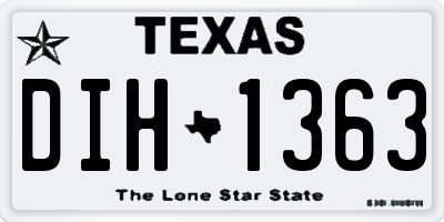 TX license plate DIH1363