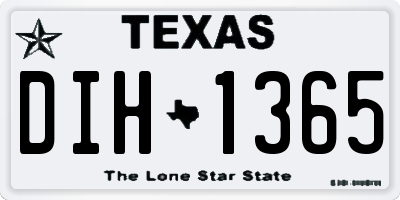 TX license plate DIH1365