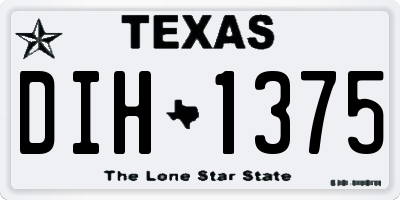TX license plate DIH1375
