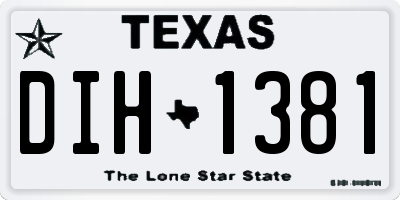 TX license plate DIH1381