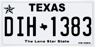 TX license plate DIH1383