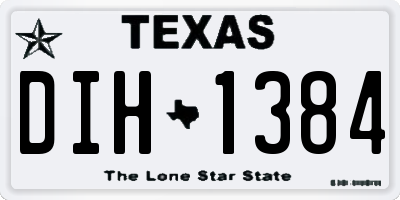 TX license plate DIH1384