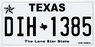 TX license plate DIH1385