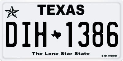 TX license plate DIH1386