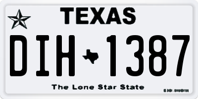 TX license plate DIH1387