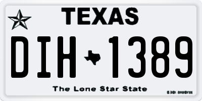 TX license plate DIH1389