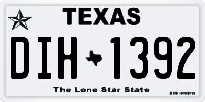 TX license plate DIH1392