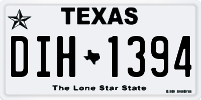 TX license plate DIH1394