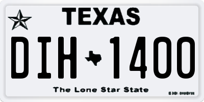 TX license plate DIH1400