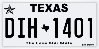 TX license plate DIH1401