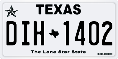 TX license plate DIH1402