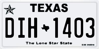 TX license plate DIH1403