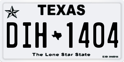 TX license plate DIH1404