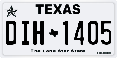 TX license plate DIH1405
