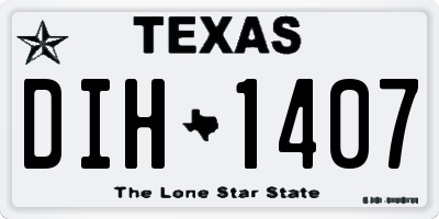 TX license plate DIH1407