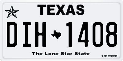 TX license plate DIH1408