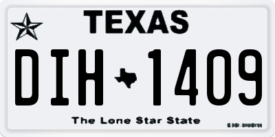 TX license plate DIH1409