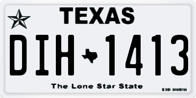 TX license plate DIH1413
