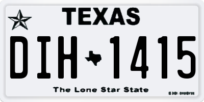 TX license plate DIH1415