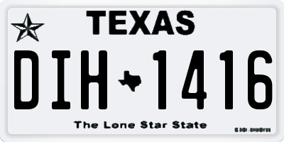 TX license plate DIH1416