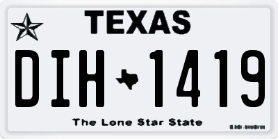 TX license plate DIH1419