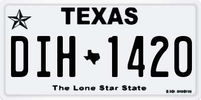 TX license plate DIH1420