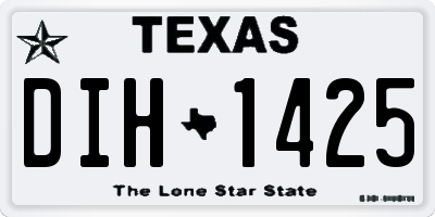 TX license plate DIH1425