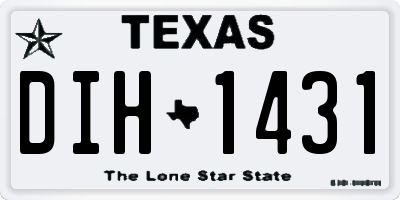 TX license plate DIH1431