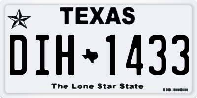 TX license plate DIH1433