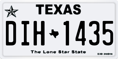 TX license plate DIH1435