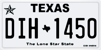 TX license plate DIH1450