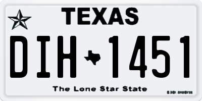 TX license plate DIH1451
