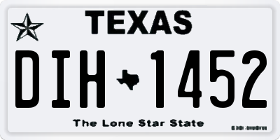 TX license plate DIH1452